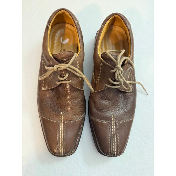 Sandro Moscoloni Men\'s Leather Oxfords Lace Up Split Cap Toe Brown 8D main image 6